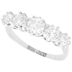 Bague ancienne en or blanc et diamants de 1,37 carat