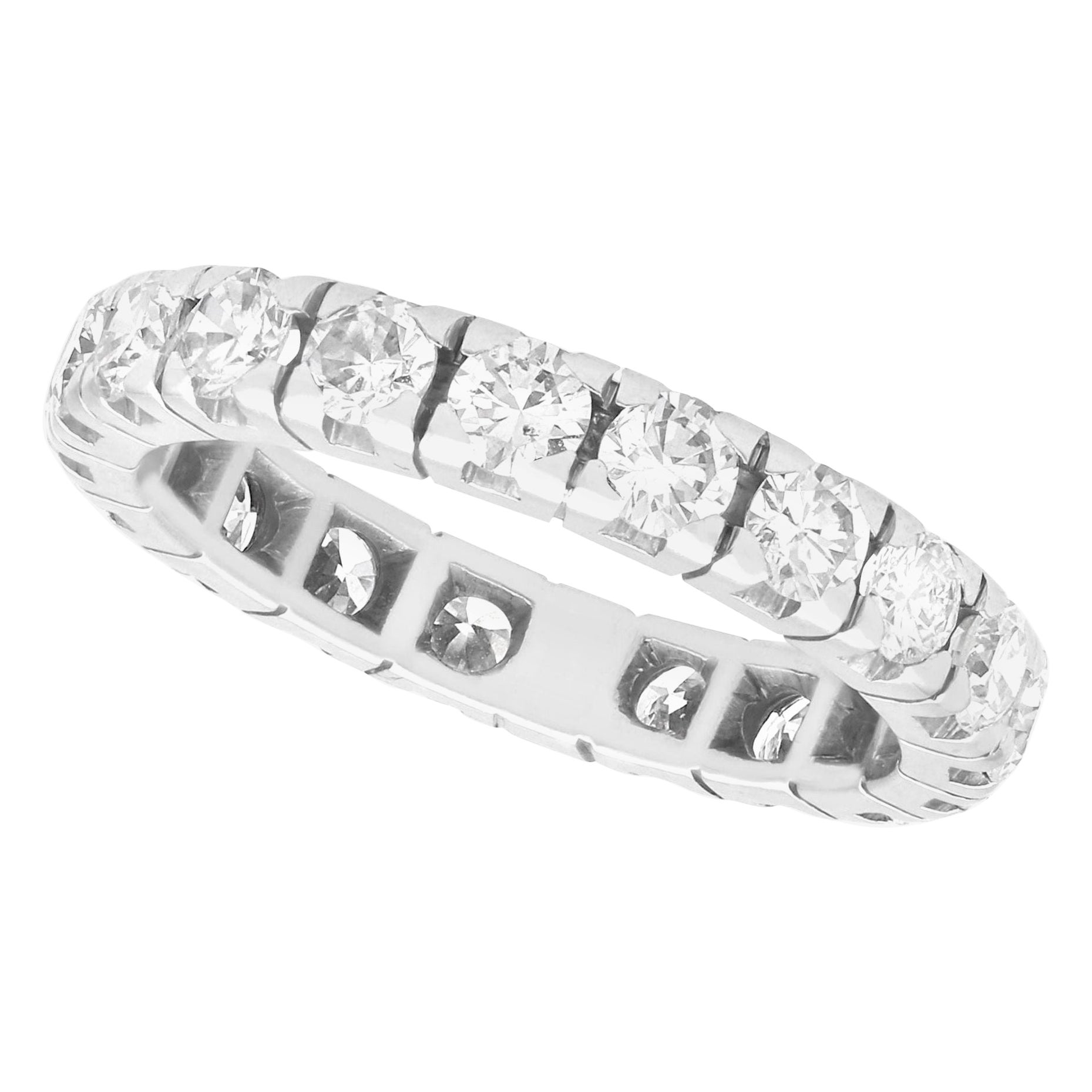 Vintage French 1.62Ct Diamond and White Gold Eternity Ring