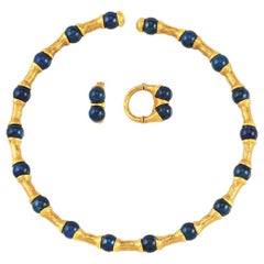 1970s Lalaounis Lapis Gold Set 