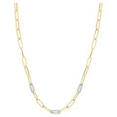 1.92 Carat Diamond Paper Clip Necklace in 14k Yellow Gold