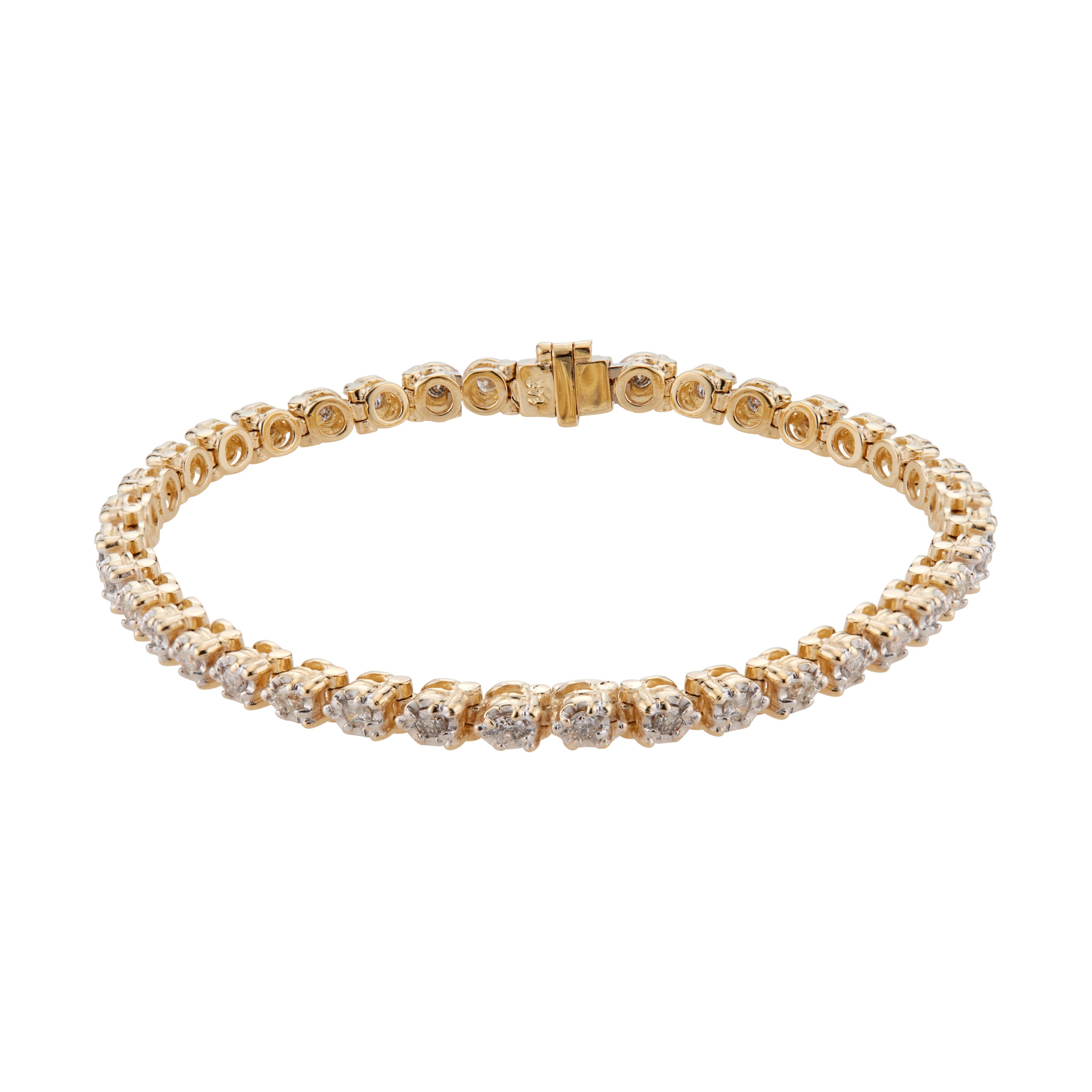 1.25 Carat Diamond Yellow Gold Tennis Bracelet