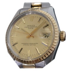 Mens Rolex Oyster Perpetual Date 1505 14k Gold ss Automatic 1970s RA165