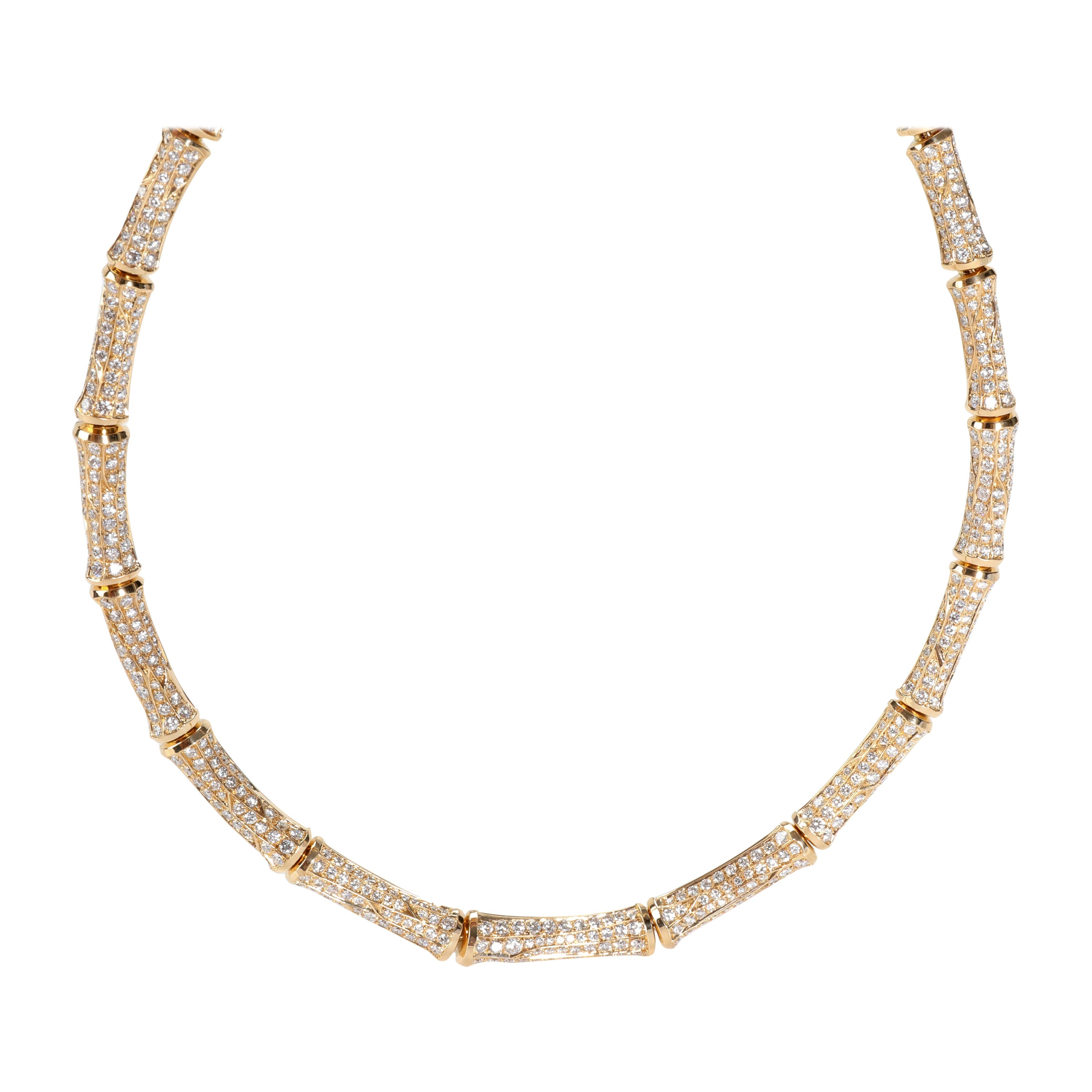 Cartier Bamboo Diamond Necklace in 18K Yellow Gold 22.00 CTW