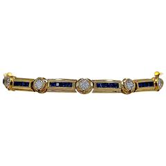 Sapphire Diamond Gold Bracelet