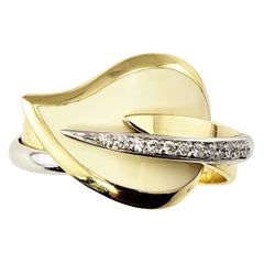 Nouvelle Bacue 18 Karat Yellow/White Gold, Diamond Enamel Calla Lily Ring