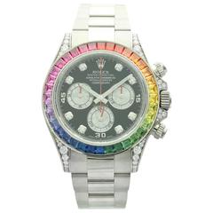 Rolex White Gold "Rainbow" Daytona Wristwatch Ref 116599