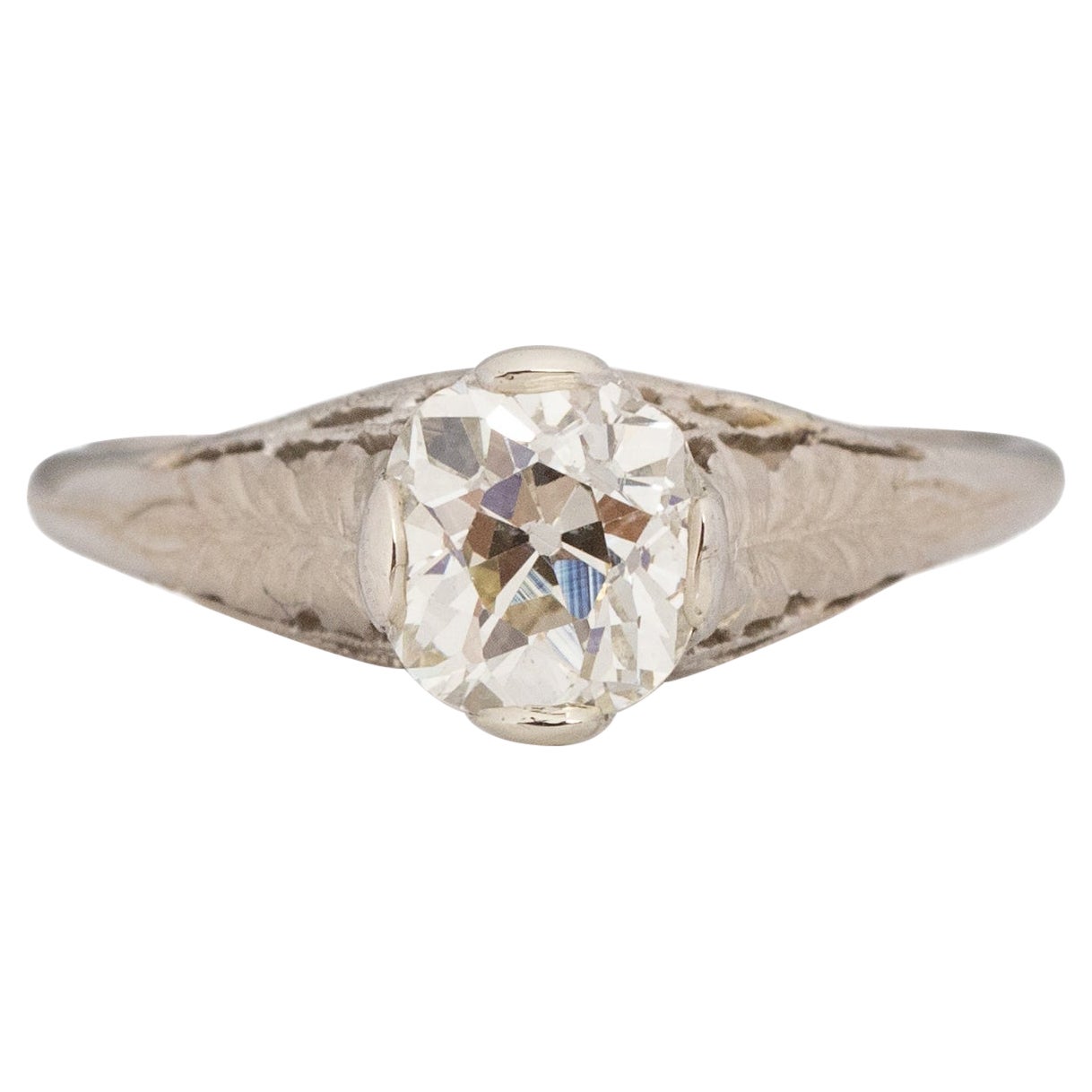 GIA Certified 1.13 Carat Art Deco Diamond Platinum Engagement Ring