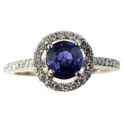 18 Karat White Gold Sapphire and Diamond Ring