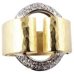 18 Karat Yellow Gold and Diamond Band Ring