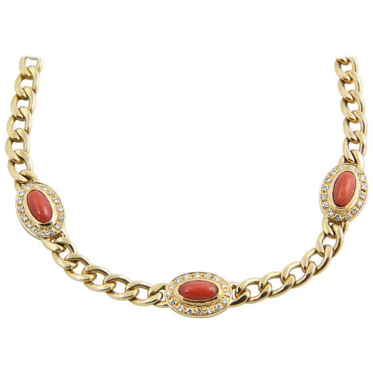 Red coral gold chain Clearance