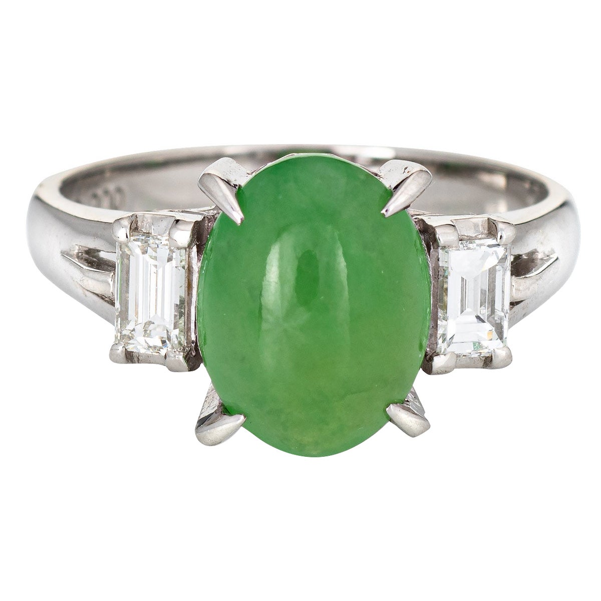 Certified Natural A Grade Jadeite Jade Ring Vintage 14 Karat Gold