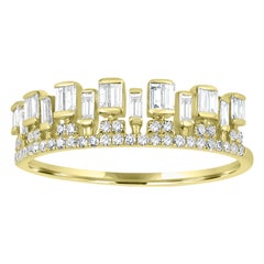 Bague de fiançailles Luxle en or jaune 14 carats et diamants
