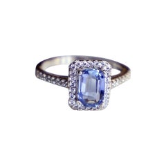 Gia Certified Blue 1.93 Carat Sapphire Diamond Ring 18 Karat from Sri Lanka 