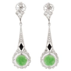 4,8 Karat Jade Diamant-Tropfen-Ohrringe