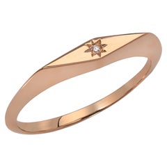 9 Karat Recycled Rose Gold Diamond Signet Ring