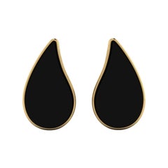 Black Onyx Teardrop and 14k Earrings