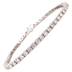 14K 5 Carat Diamond Tennis Bracelet White Gold