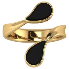 14k Gold & Black Onyx Mirrored Ring