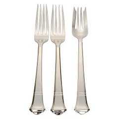 Set of 3 Tiffany & Co Windham Sterling Silver Dinner and Salad Forks