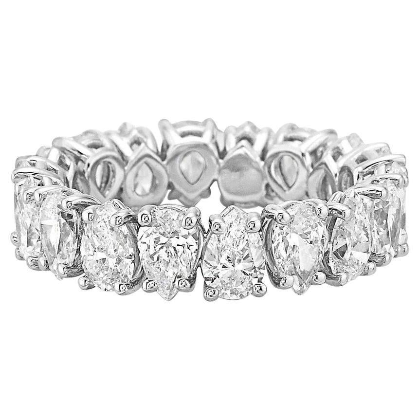 White Gold Pear Shapes Diamond Eternity Band