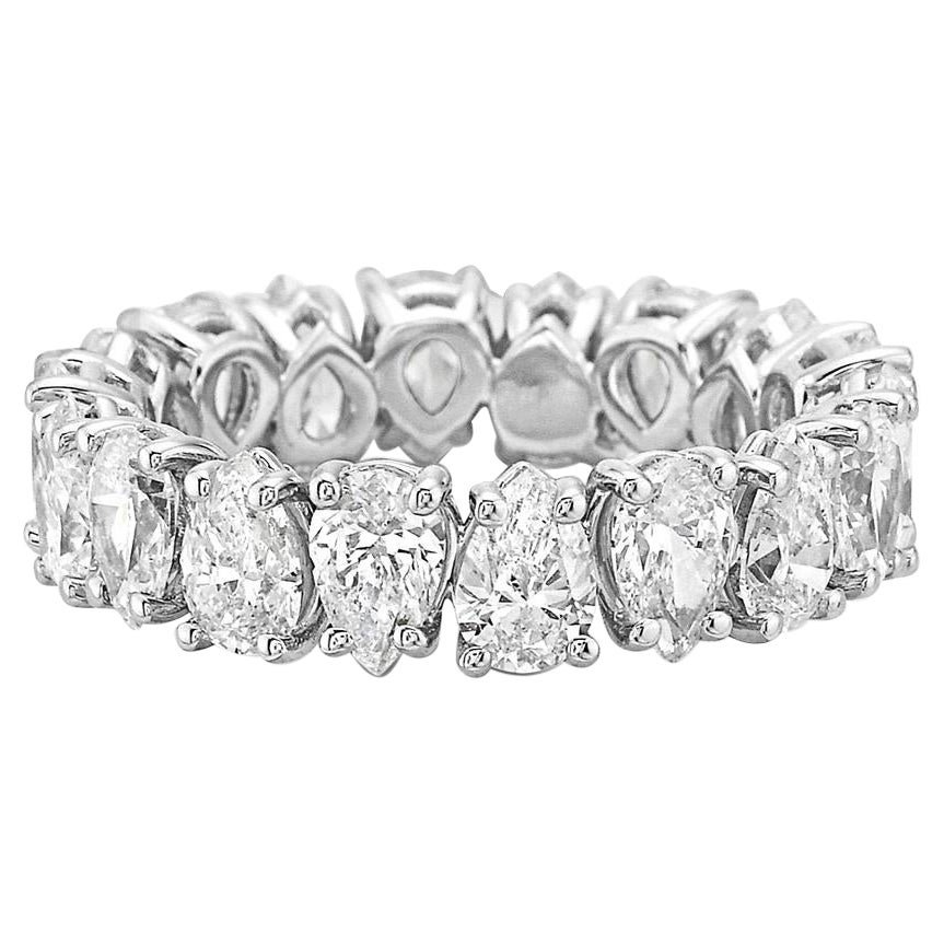 White Gold Pear Shapes Diamond Eternity Band For Sale