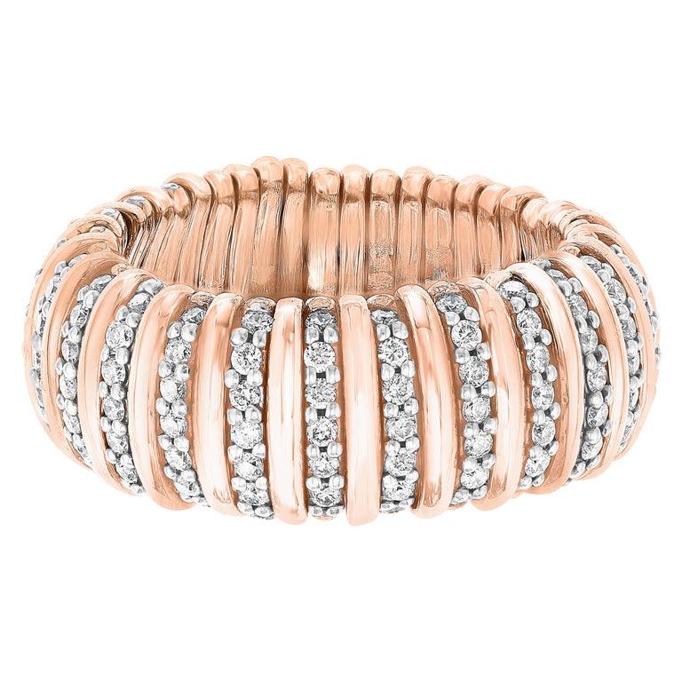 18KT Italian Flexible Stretch Ring For Sale at 1stDibs