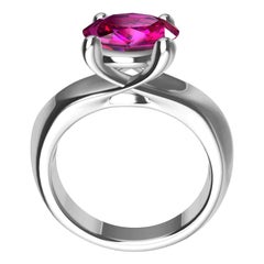 Platinum 3.63 Carat Pink Sapphire Teardrop Ring