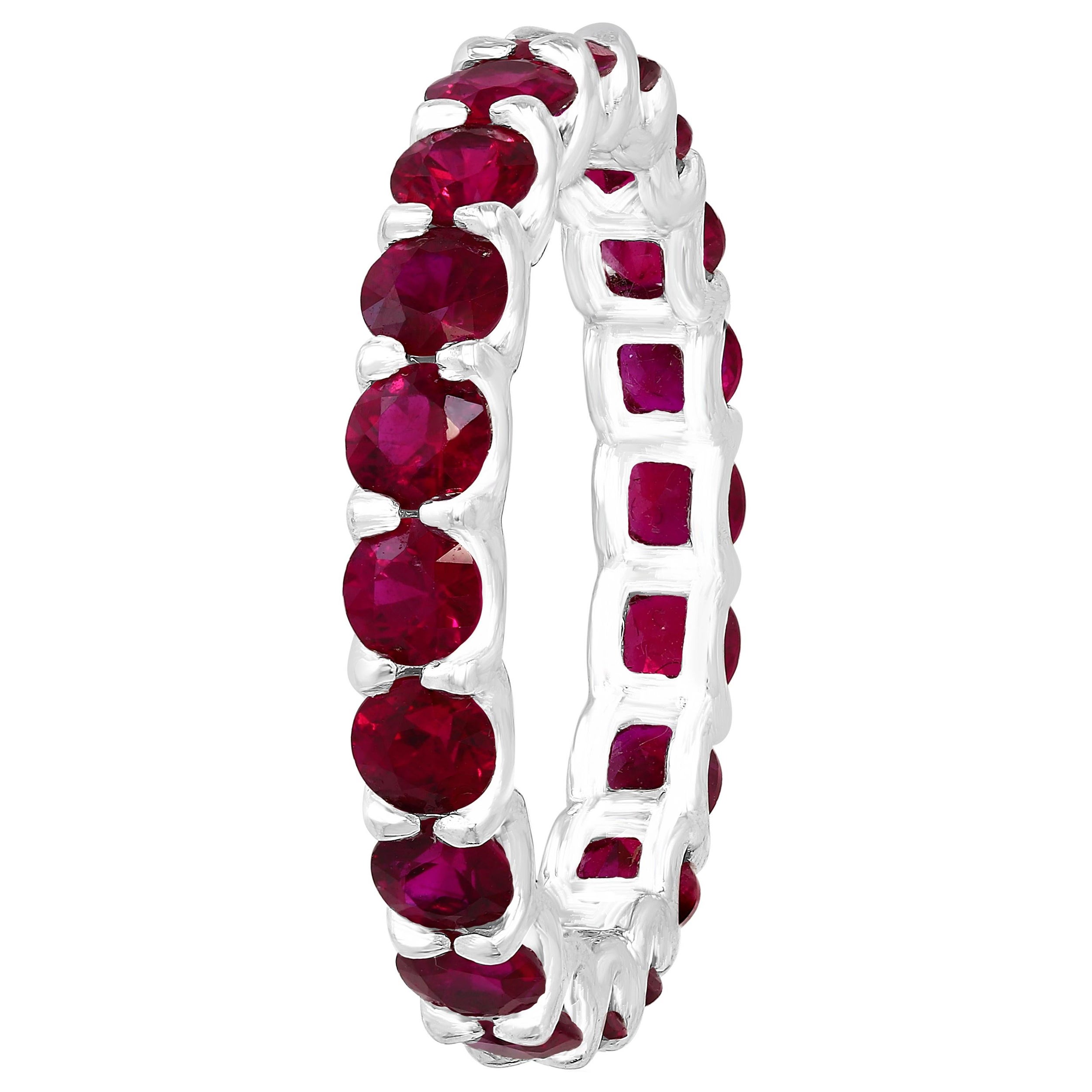 Auction - Round Ruby Eternity Band Ring For Sale