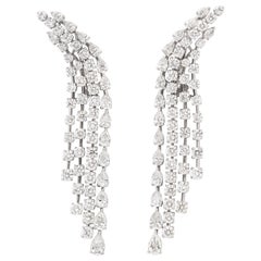 Boucles d'oreilles pendantes cascade diamant