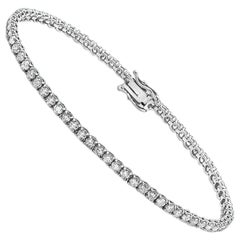 Bracelet tennis à 4 griffes en or 14 carats avec diamants naturels de 8,50 carats poids total de Capucelli
