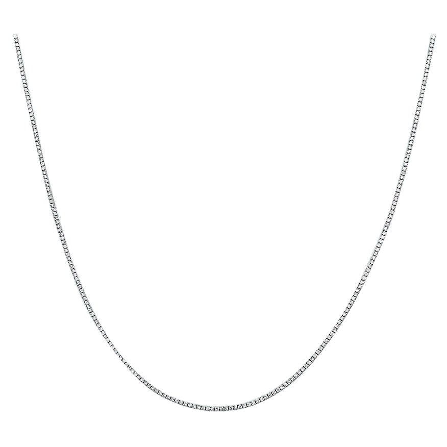 Capucelli: Tennis-Halskette, 14 Karat Gold, 4 Zacken mit natürlichen Diamanten (2,50 Karat t.w.)