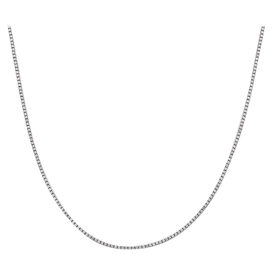 Capucelli '3,50 ct. t.w.' Tennis-Halskette mit natürlichen Diamanten, 14k Gold, 4 Zacken im Angebot