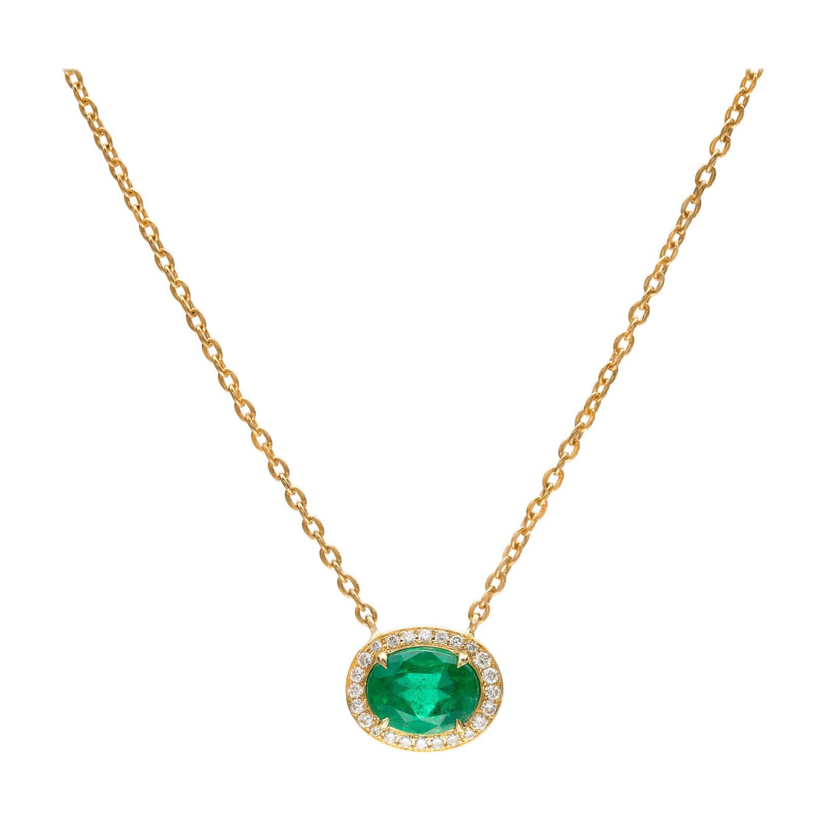 Emerald and Diamond Necklace by Salavetti