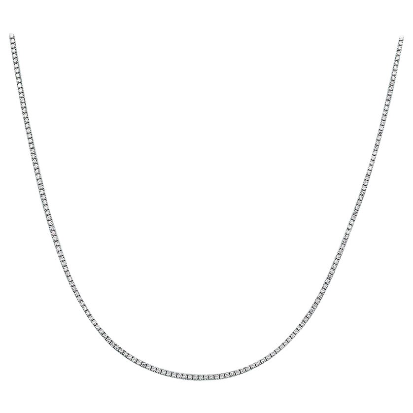 Collier tennis à 4 griffes en or 14 carats avec diamants naturels de 5,50 carats poids total de Capucelli en vente