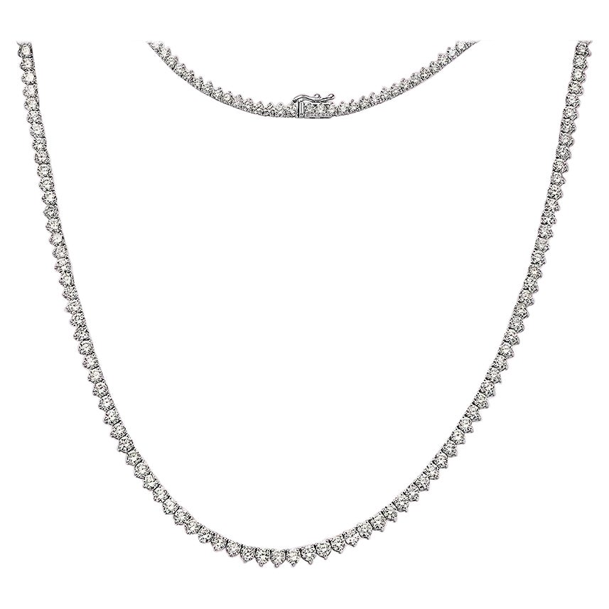 Capucelli '5.50 ct. t.w.' Natural Diamonds Tennis Necklace, 14k Gold 3-Prongs For Sale