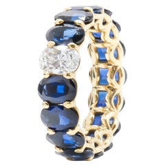 Auction - Oval Sapphire and Diamond Eternity Band Ring