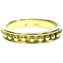 Elizabeth Locke Granulated Gold Stack Band Ring
