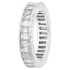 Subasta - 3.01 Quilates Anillo Eternidad Diamante Corte Esmeralda