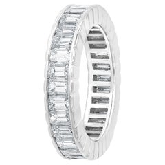 Enchère - Bague d'éternité avec diamant taille émeraude de 3,01 carats