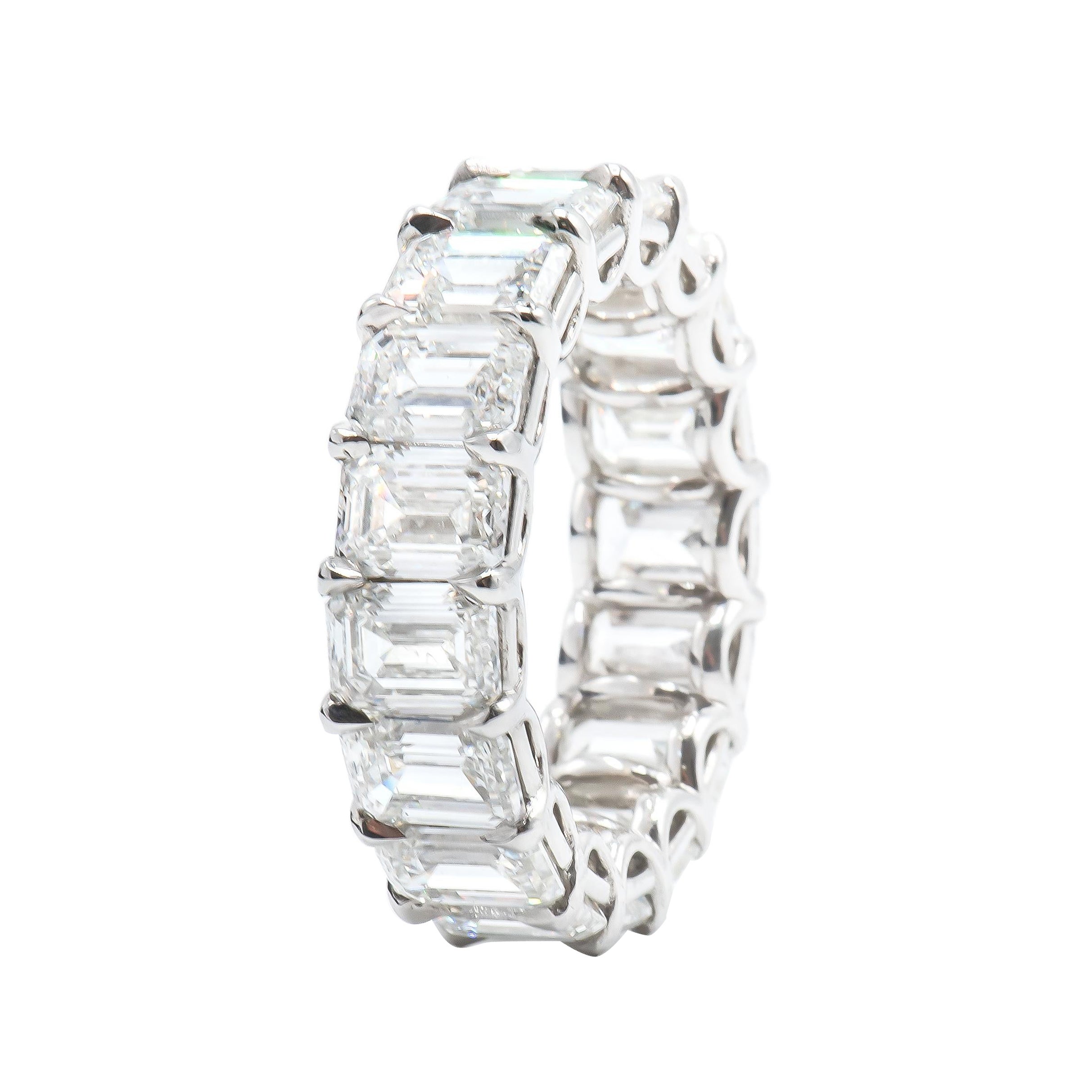 7.77 Carat Emerald Cut Diamond Band