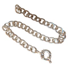 Vintage Sterling Silver Charm Link Bracelet