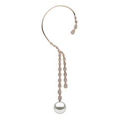 Yoko London South Sea Pearl and Diamond Ear Cuff in 18 Karat Rose Gold