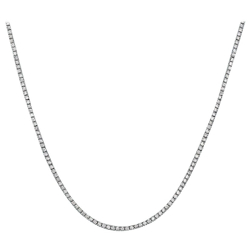 Capucelli '7.50ct. t.w.' Natural Diamonds Tennis Necklace, 14k Gold 4-prongs For Sale