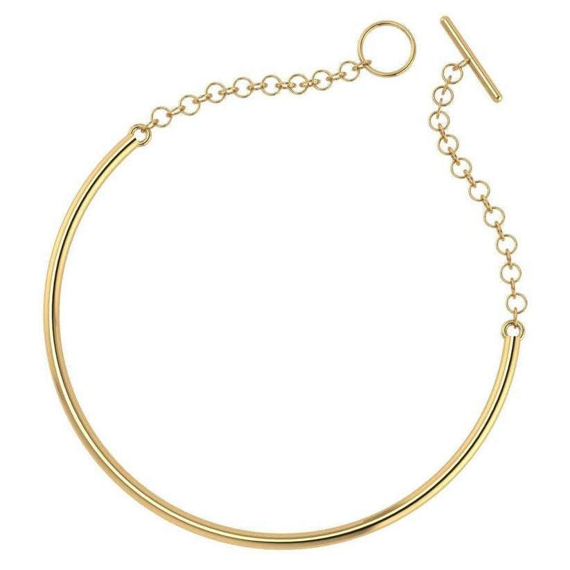 Essential Gold Collar in 14k Gold with and 18k Gold Closure For Sale