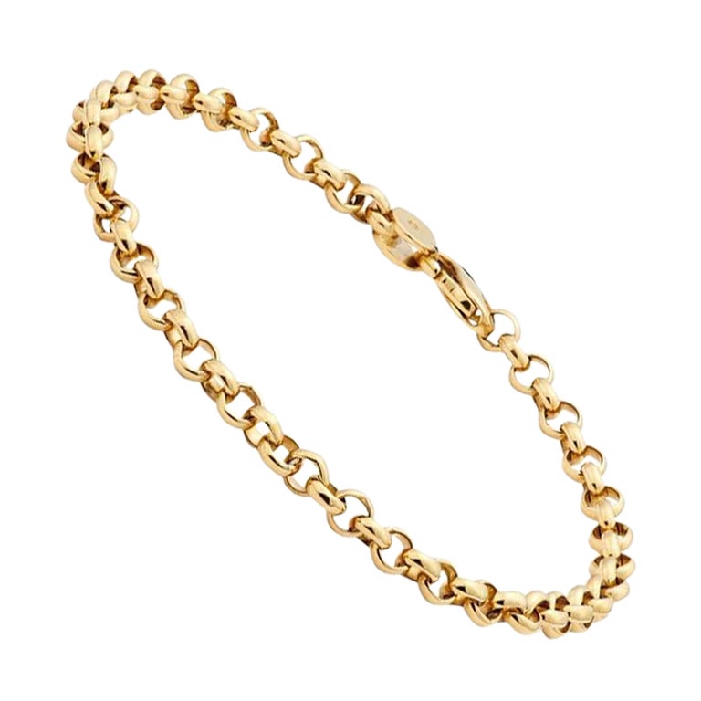 Susan Lister Locke Rolo Chain Bracelet in 14kt Gold For Sale at 1stDibs