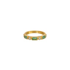 Emerald Diamond Demi Link Band