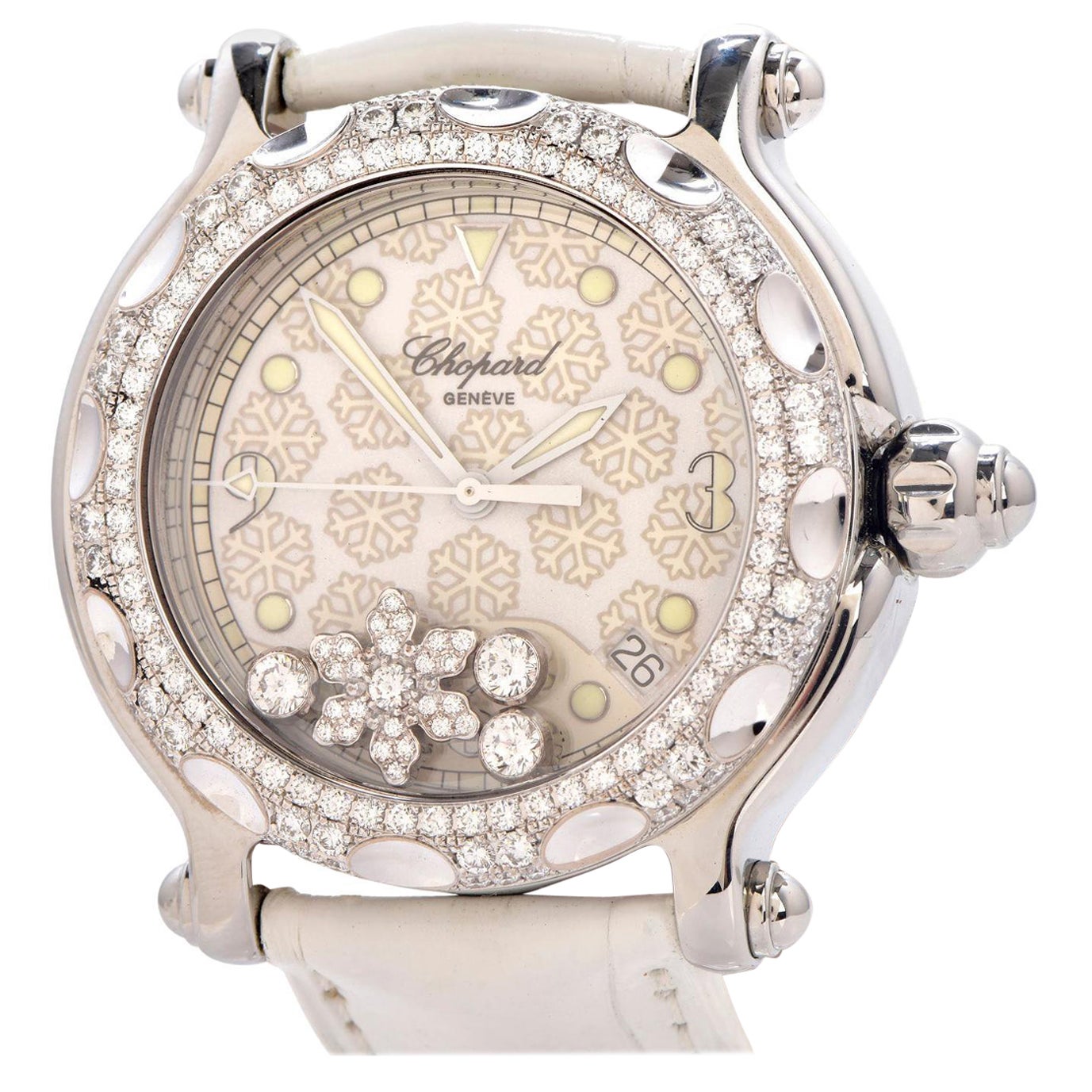Chopard Happy Sport Snowflake Diamond Ladies Watch REF 8347