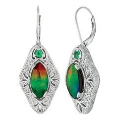 Weinman Charlotte Sterling Silver Emerald A Grade Earrings