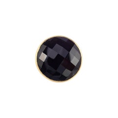 Checker Cut Black Onyx Cocktail Ring