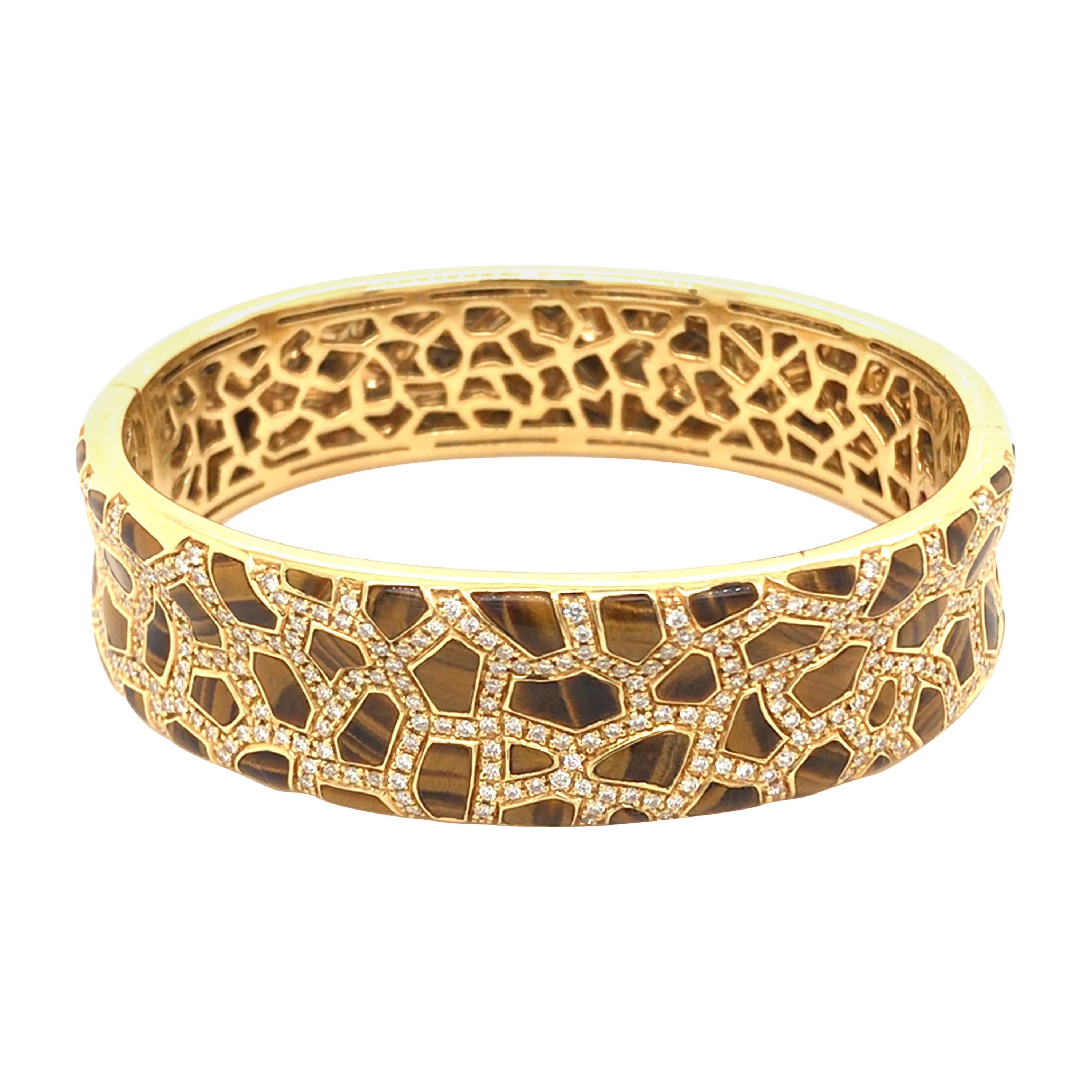 Roberto Coin Tigers Eye and Diamond Bracelet from the Animalier Collection